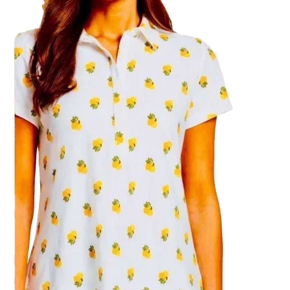 Gloria Vanderbilt Women Short Sleeves White Yellow Lemon Pullover Shirt Size 1X